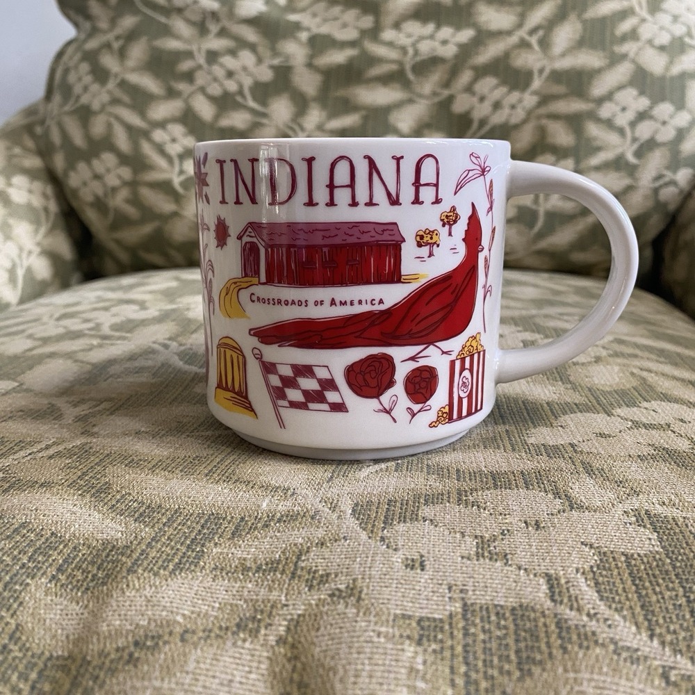 Starbucks Been There Series Indiana Ceramic Coffee Tea Cup Mug 14oz.‎